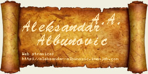 Aleksandar Albunović vizit kartica